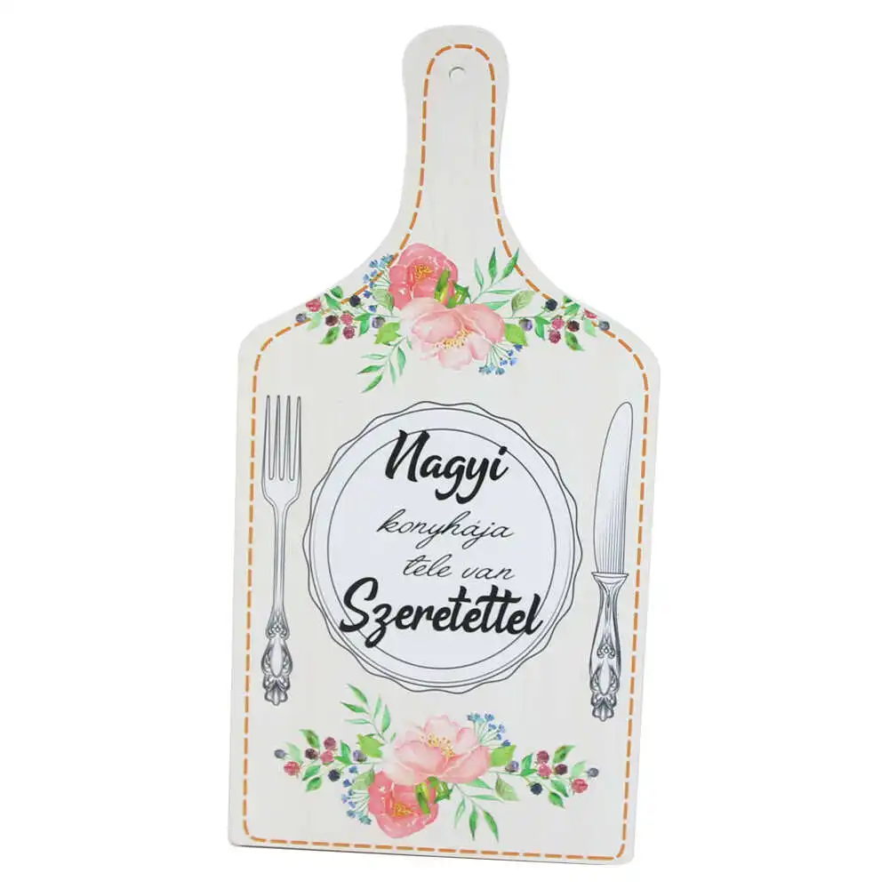 Tocator decorativ din lemn "Nagyi konyhaja tele van szeretettel" Tocator decorativ din lemn "Nagyi konyhaja tele van szeretettel"