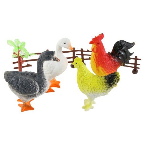 Set 4 pasari domestice din cauciuc