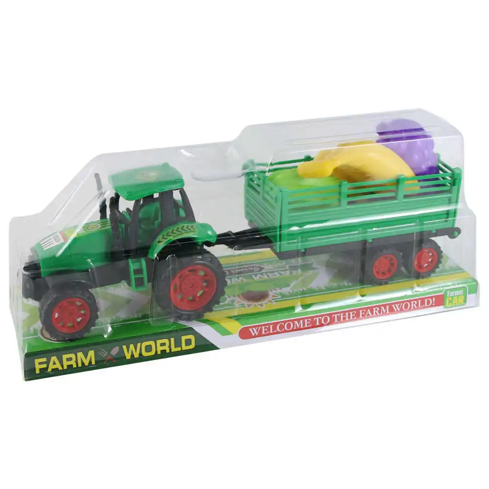 Tractor cu remorca fructe 27x8 CM Tractor cu remorca fructe 27x8 CM