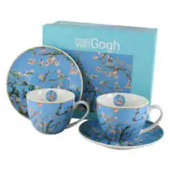 Set 2 cesti cu farfurii din portelan 270 ml "Almond Blossom"de V. van Gogh