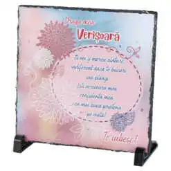 Placa ardezie "Draga mea Verisoara..." 19x19 CM