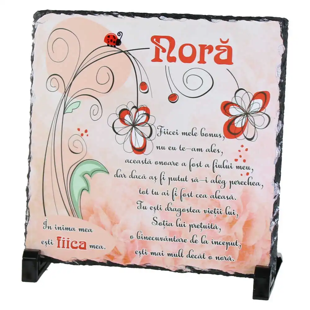 Placa ardezie "Nora..." 19x19 CM Placa ardezie "Nora..." 19x19 CM
