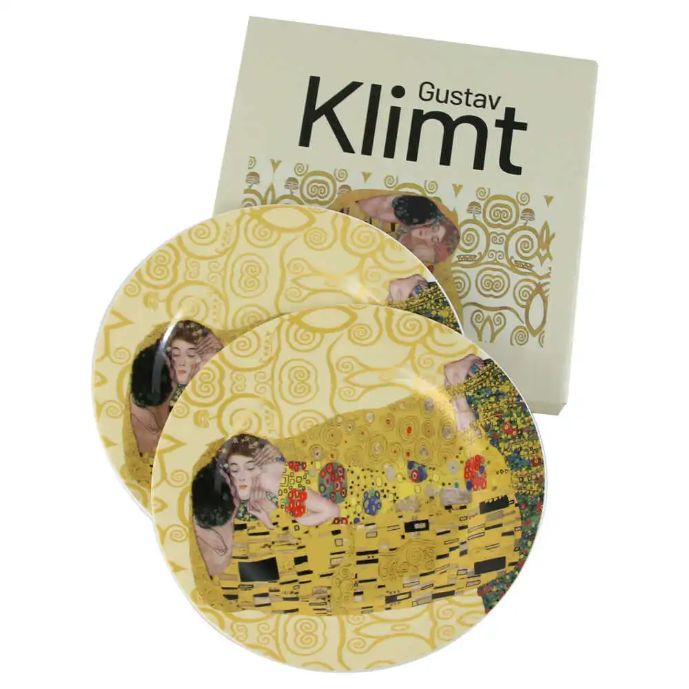 Set 2 farfurii desert 19 CM "The Kiss" de Gustav Klimt Set 2 farfurii desert 19 CM "The Kiss" de Gustav Klimt