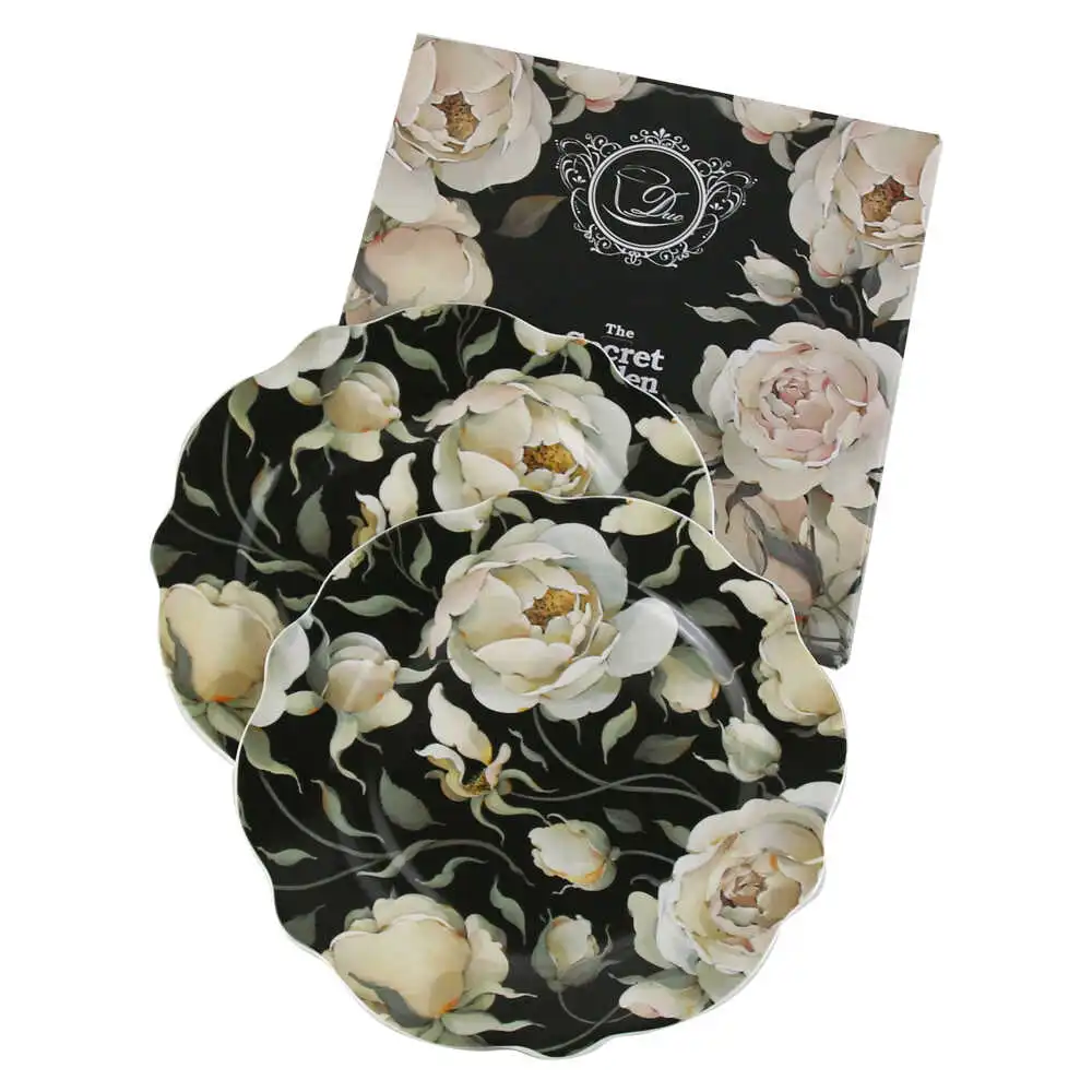 Set 2 farfurii desert 19 CM "English Roses Black" Set 2 farfurii desert 19 CM "English Roses Black"