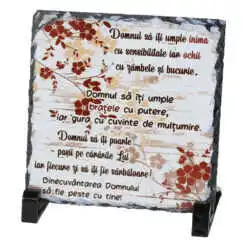 Placa ardezie "Binecuvantarea Domnului..." 14x14 CM