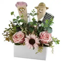 Aranjament floral cu ustensile bucatarie 34 CM