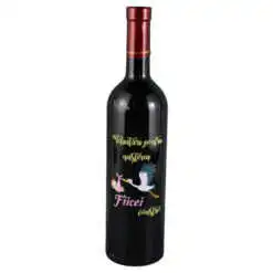 Vin rosu 750 ml "Felicitari pentru nasterea Fiicei voastra"