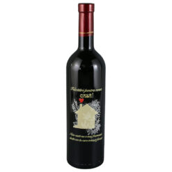 Vin rosu 750 ml "Felicitari pentru noua casa!"
