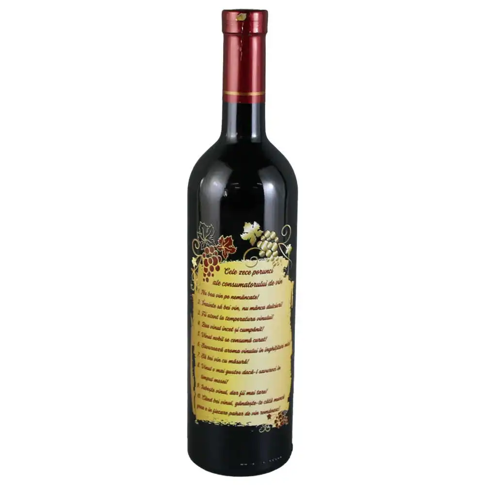 Vin rosu 750 ml "Cele zece porunci ale consumatorului de vin" Vin rosu 750 ml "Cele zece porunci ale consumatorului de vin"