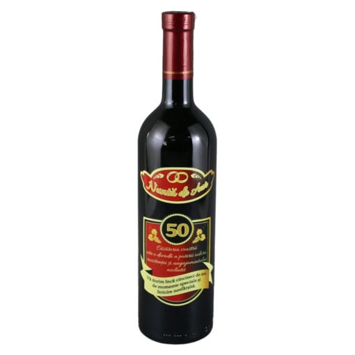 Vin rosu 750 ml "Nunta de aur 50 ml!"