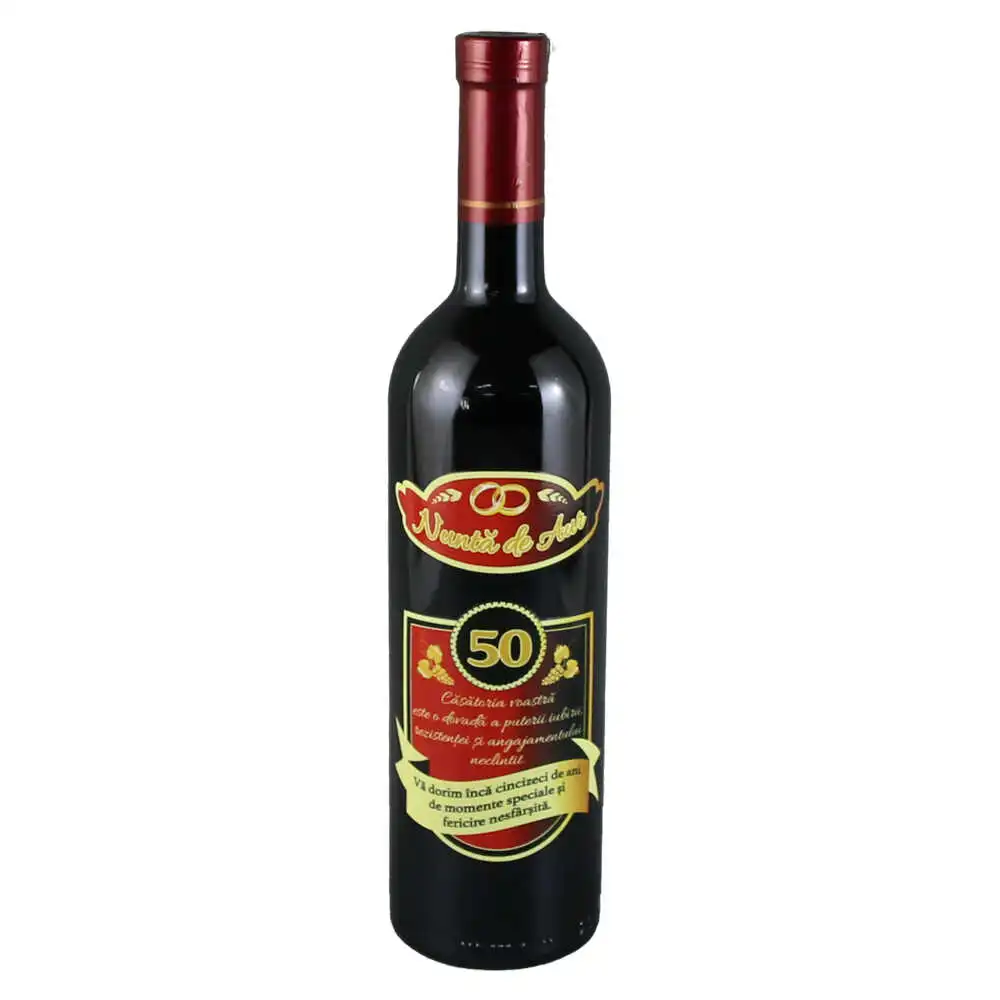 Vin rosu 750 ml "Nunta de aur 50 ml!" Vin rosu 750 ml "Nunta de aur 50 ml!"
