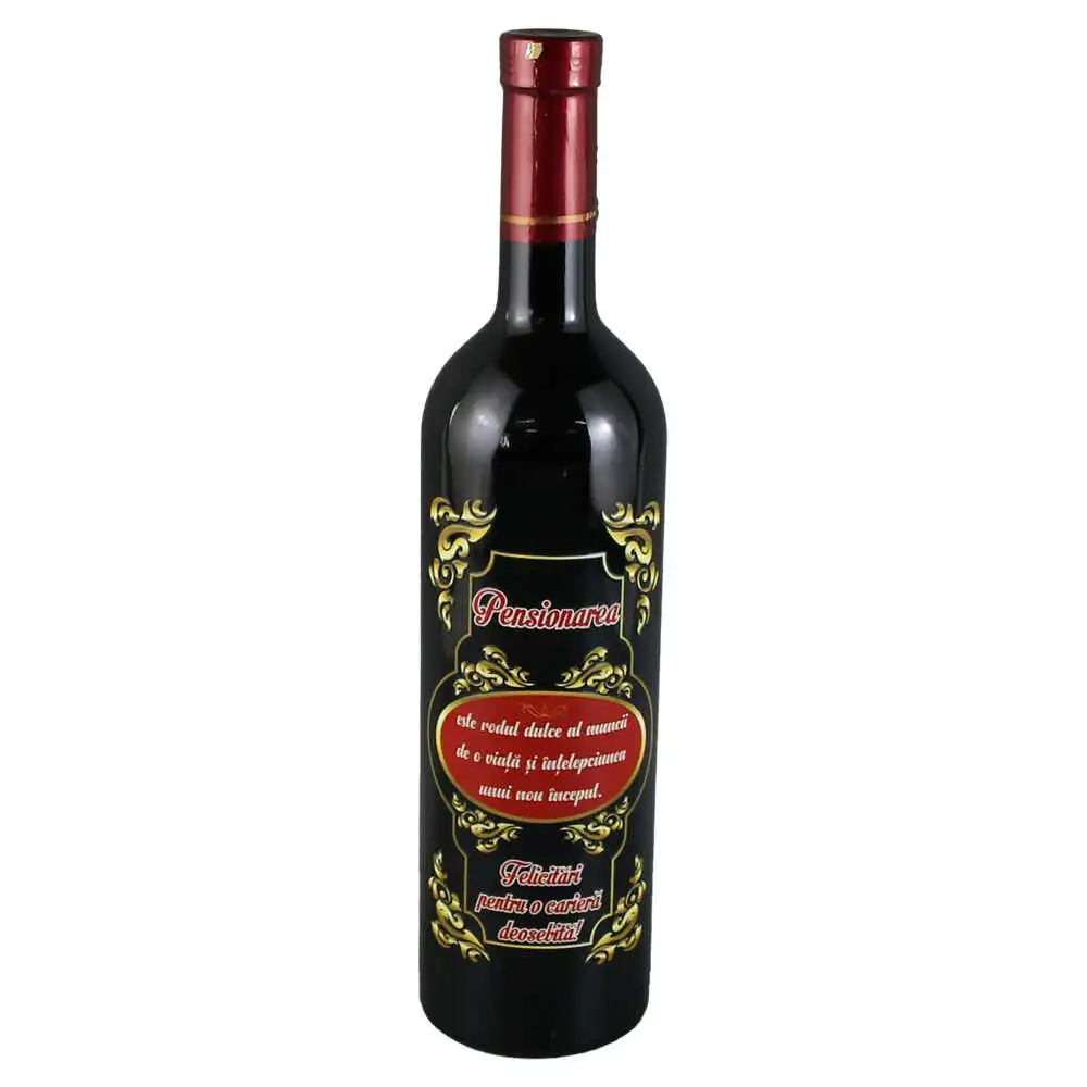 Vin rosu 750 ml "Pensionarea este rodul dulce...!" Vin rosu 750 ml "Pensionarea este rodul dulce...!"