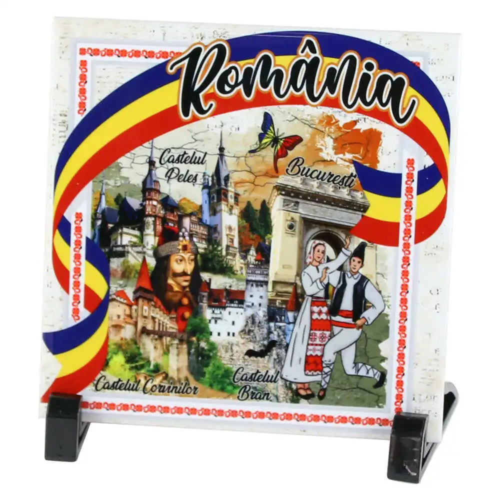 Placa decorativa din faianta Romania 15 x 15 cm Castele Placa decorativa din faianta Romania 15 x 15 cm Castele