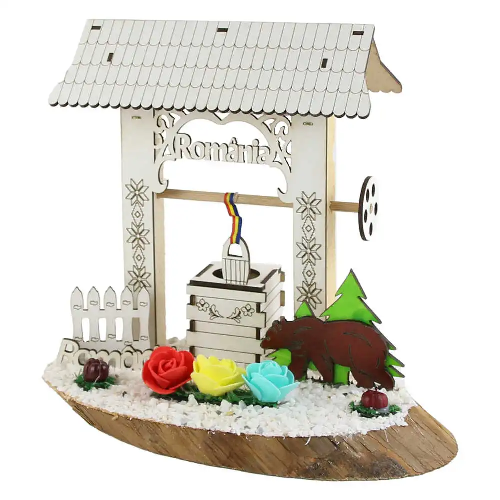 Decor lemn Fantana "Romania" 25x22 CM Decor lemn Fantana "Romania" 25x22 CM