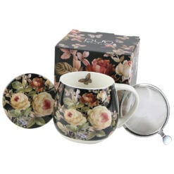 Cana portelan cu infuzor metalic si capac 430 ml "Warda"