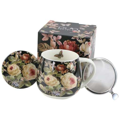 Cana portelan cu infuzor metalic si capac 430 ml "Warda"