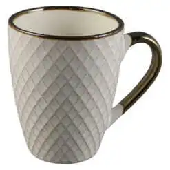 Cana ceramica 370 ml Crem cu auriu