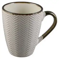 Cana ceramica 370 ml Crem cu auriu