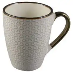 Cana ceramica 370 ml Crem cu auriu