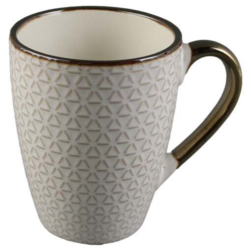 Cana ceramica 370 ml Crem cu auriu