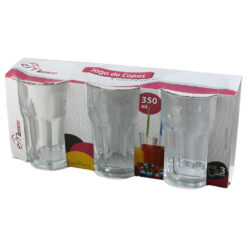 Set 3 pahare din sticla 350 ml
