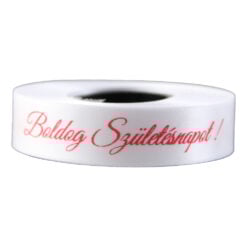 Banda satinata "Boldog szuletesnapot!" 15 mmx10 m