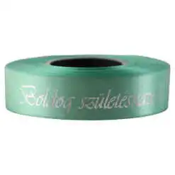 Banda satinata "Boldog szuletesnapot!" 15 mmx10 m