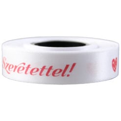 Banda satinata "Szeretettel" 15 mmx10 m