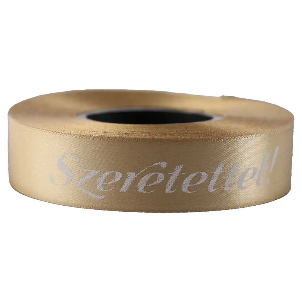 Banda satinata "Szeretettel" 15 mmx10 m Banda satinata "Szeretettel" 15 mmx10 m