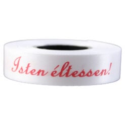 Banda satinata "Isten eltessen!" 15 mmx10 m