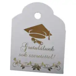 Set 10 etichete din hartie "Gratulalunk/Buszkek vagyunk rad!"