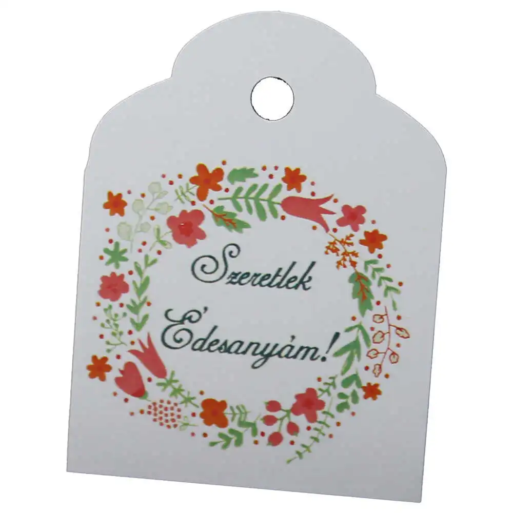 Set 10 etichete din hartie "Edesanyamnak szeretettel!" Set 10 etichete din hartie "Edesanyamnak szeretettel!"