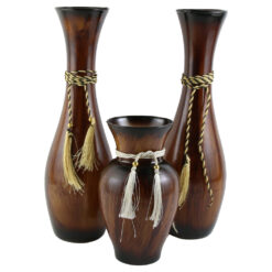Set 3 vaze din sticla Gold Glass