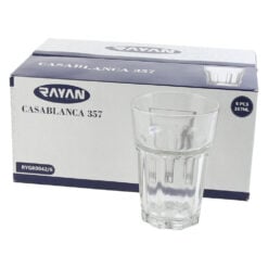 Set 6 pahare din sticla 357 ml