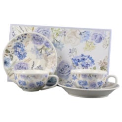 Set 2 cesti cu farfurii din ceramica 110 ml