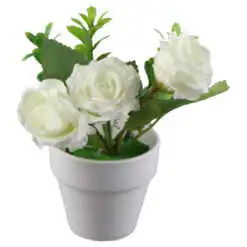Trandafir artificial in ghiveci 15 CM