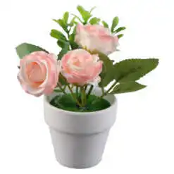 Trandafir artificial in ghiveci 15 CM