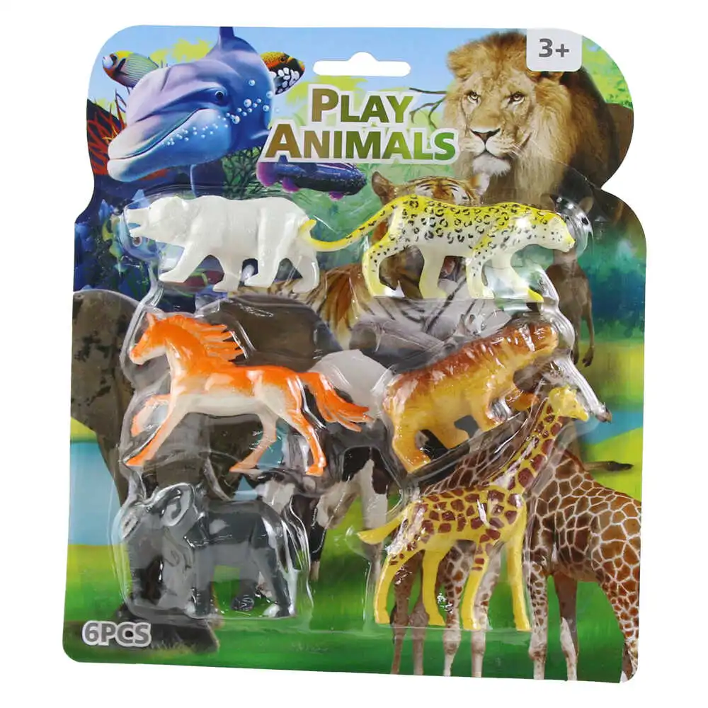 Set 6 animale salbatice din cauciuc 6/7 CM Set 6 animale salbatice din cauciuc 6/7 CM