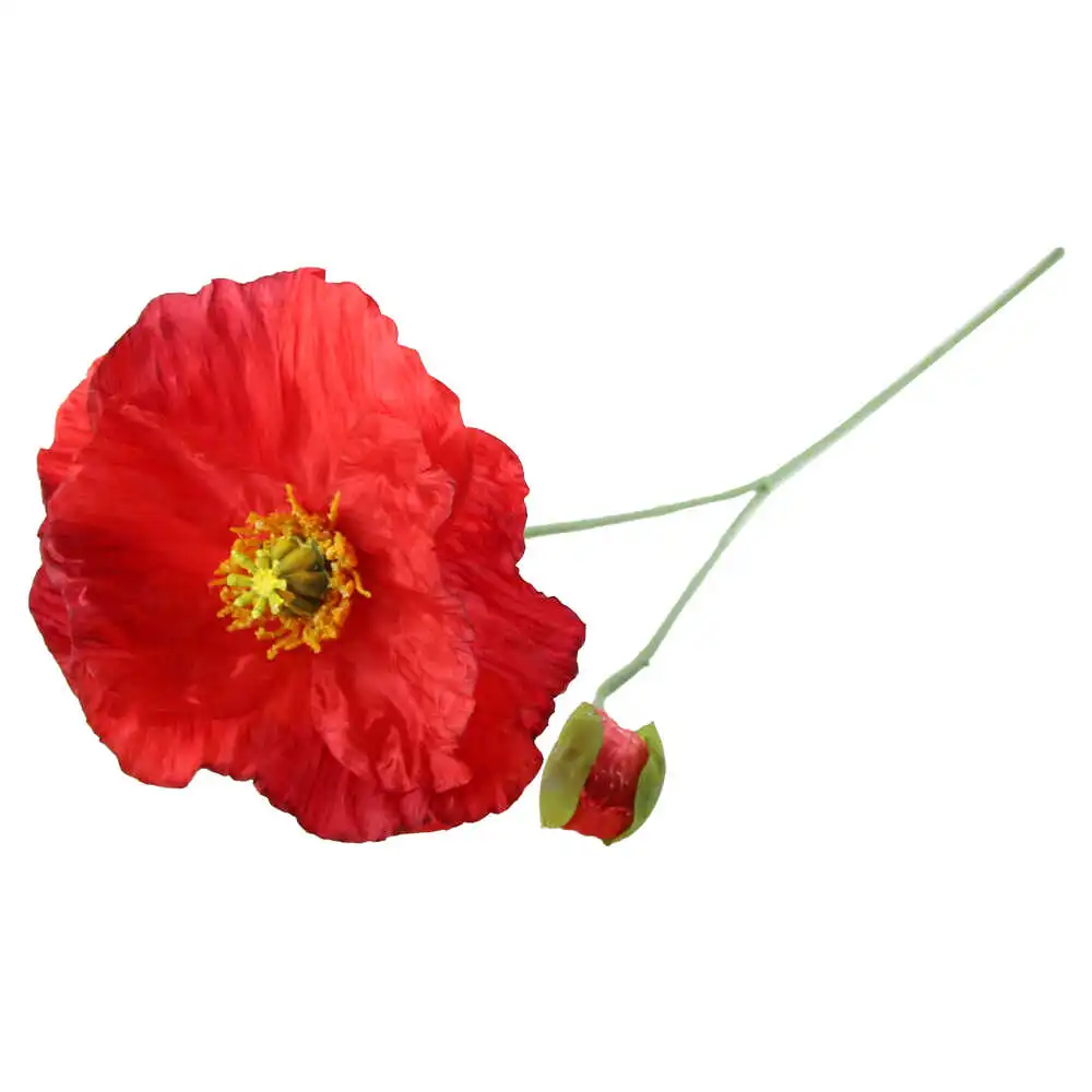 Floare de mac artificial cu boboc 13x71 CM Floare de mac artificial cu boboc 13x71 CM