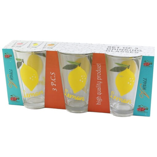 Set 3 pahare din sticla 300 ml
