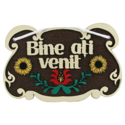 Decor lemn "Bine ati venit" 24x15 CM