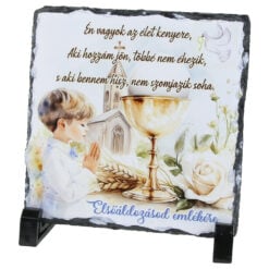 Placa ardezie "Elsoaldozasod emlekere" 14x14 CM