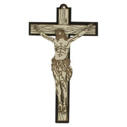 Cruce de perete din lemn cu Isus 13x20 CM
