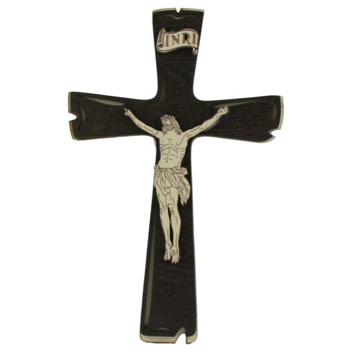 Cruce de perete din lemn cu Isus 13x20 CM