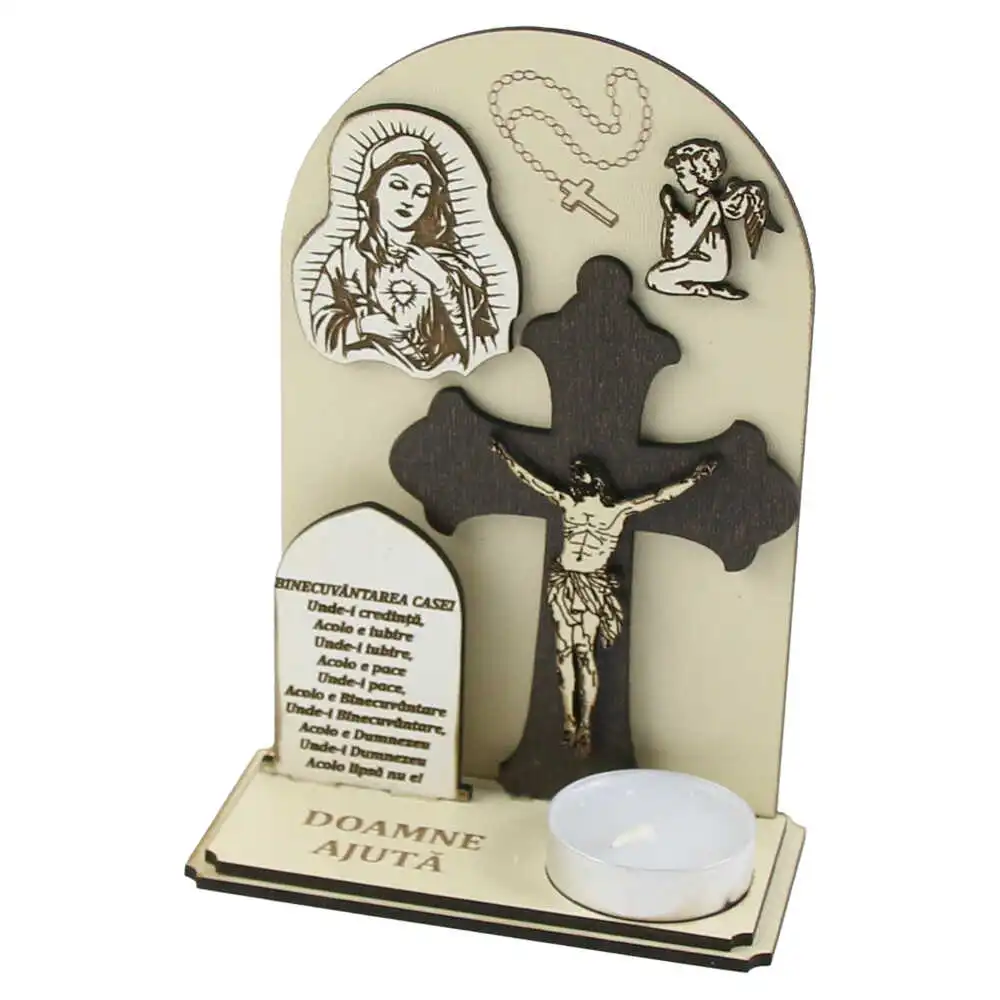 Decor lemn Icoana "Doamne Ajuta" 11x15 CM Decor lemn Icoana "Doamne Ajuta" 11x15 CM