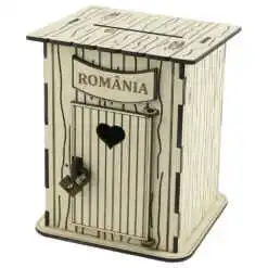 Pusculita din lemn "Romania" 10.5x13.5 CM