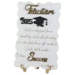 Decor din lemn mdf "Felicitari pentru Absolvire" 19x28 CM