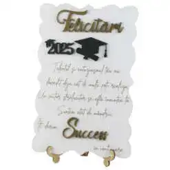 Decor din lemn mdf "Felicitari pentru Absolvire" 19x28 CM