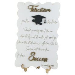 Decor din lemn mdf "Felicitari pentru Absolvire" 19x28 CM