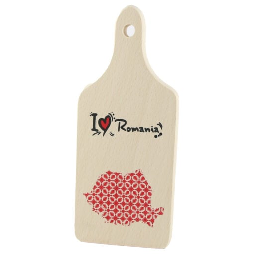 Tocator decorativ "I love Romania" 9.5x23 CM